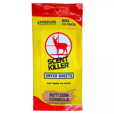 Wildlife Research Scent Killer Autumn Formula Dryer Sheets 12 Pack, 580