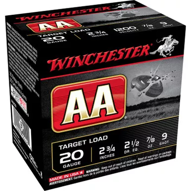 Winchester AA209 AA Target 20 Gauge 2.75″ 7/8 oz 9 Shot 25 Rounds