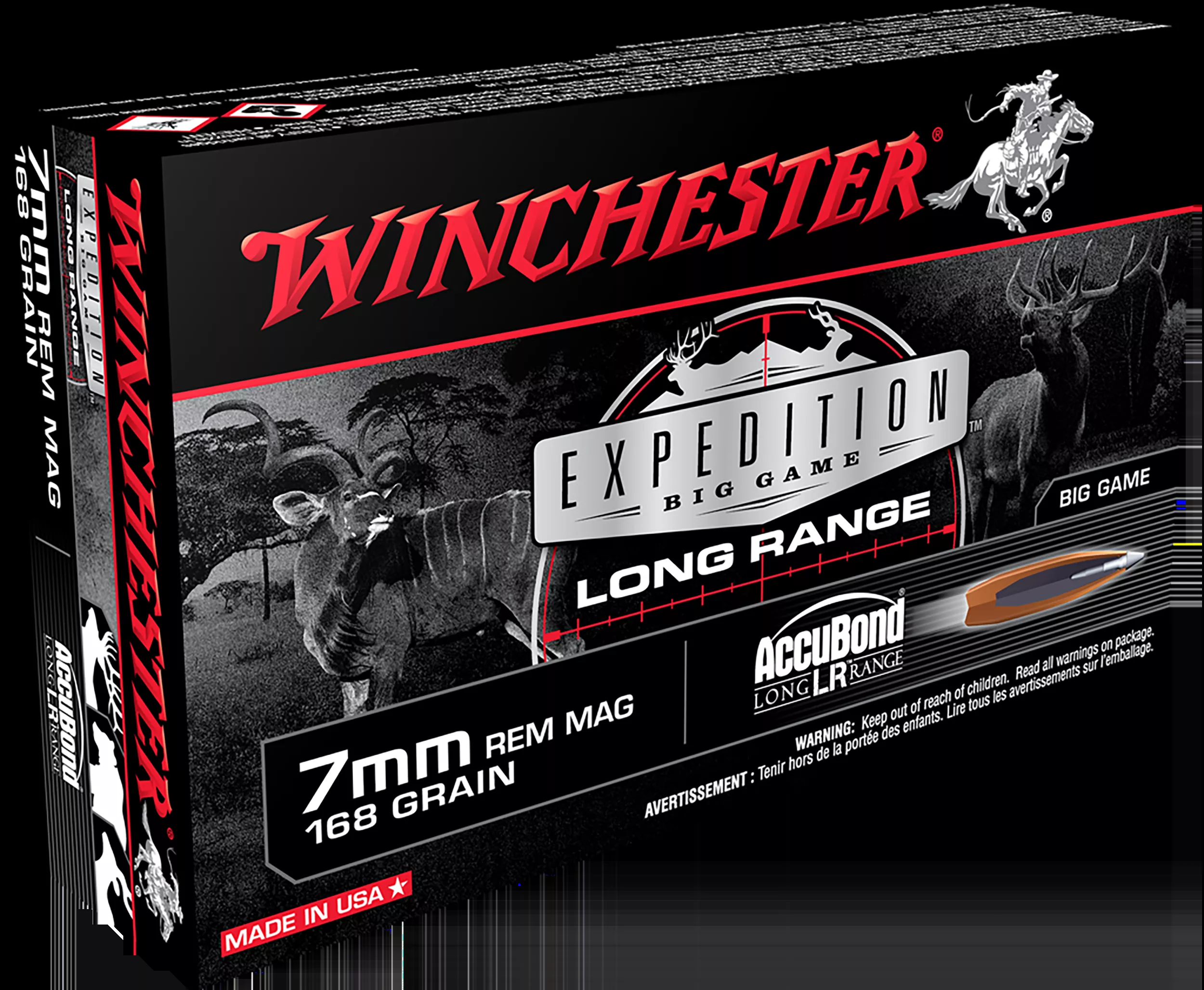 Winchester Ammo Expedition Big Game 7mm Rem Mag 168 gr AccuBond Long Range 20 Bx