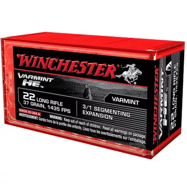 Winchester S22LRFSP Varmint 22LR 37 GR HP 50 Rounds