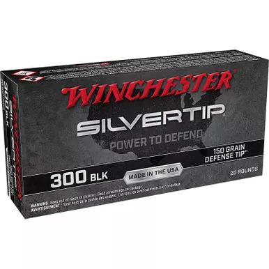 Winchester Silvertip Ammo .300 Blackout 150GR Defense Tip 20 Rounds