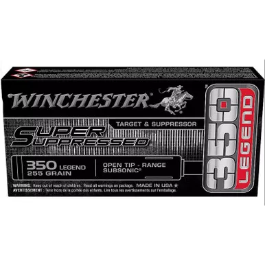 Winchester SUP350 Super Suppressed .350 Legend Open Tip Range 255GR SUP350 20 Rounds