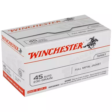 Winchester USA .45 ACP 230GR FMJ Value Pack 100 Rounds