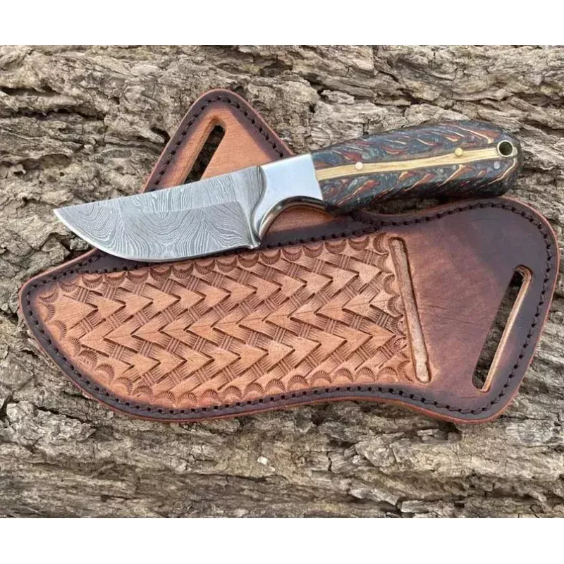 Winter EditionCustom Handmade Cowboy Knife with Belt Rope Leather Sheath