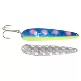Wolverine Tackle Silver Streak Standard Spoon – 4″ – UV Farkelberry