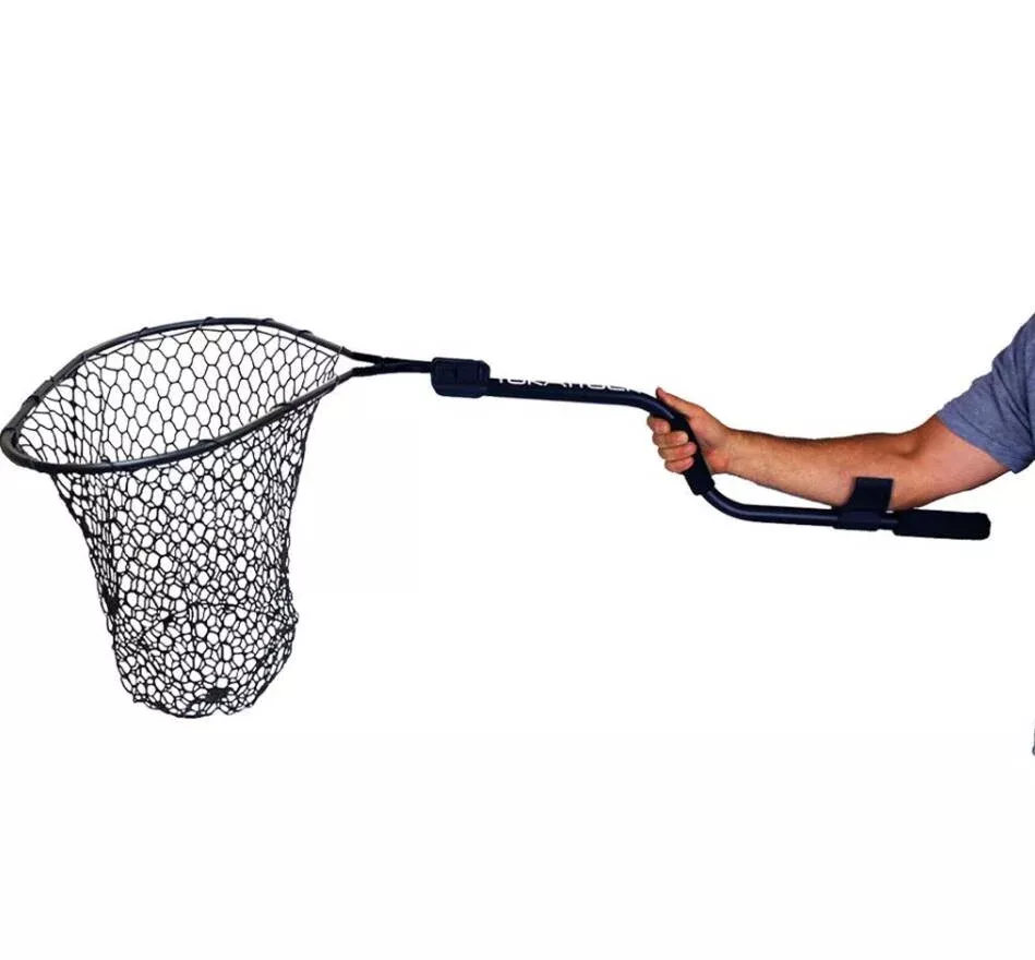 YakAttack Leverage Landing Net, 20″ x 21″ Hoop, 46″ Long w/ Foam Extension• LLN202148K