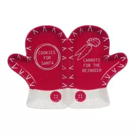 Young’s Inc Red & White Mitten Plate
