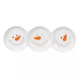 Young’s Inc Snowman Face Divided Plate