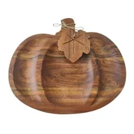 Young’s Inc Wood Fall Pumpkin Bowl