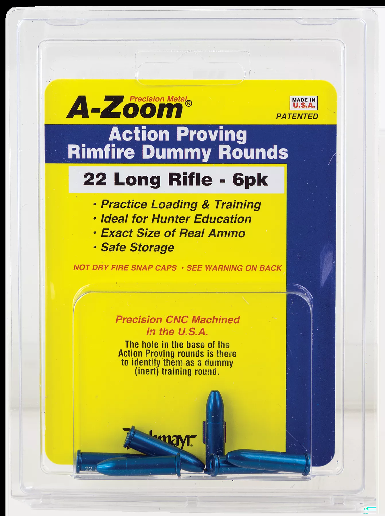 A-Zoom Rimfire Action Proving Dummy Rounds 22 LR 6 Pack